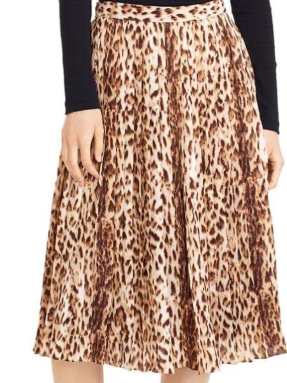 J. Crew Animal Leopard Print Pleated Skirt, Size 14
